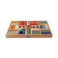 Wooden Story Rainbow Holzbausteine im Holztablett – 54 Teile