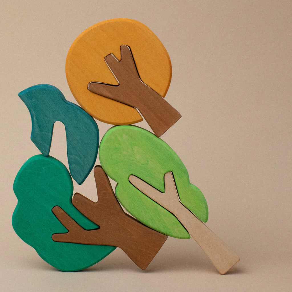 AVDAR Flat Forest Holzbaum-Set – 7 Teile für fantasievolle Waldwelten