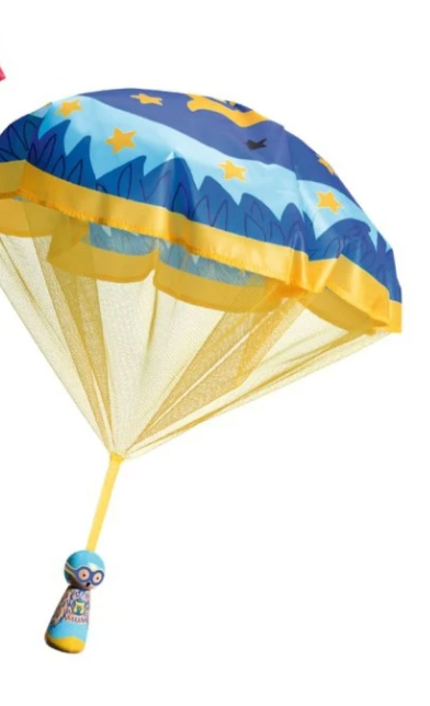Djeco Flying Heroes Fallschirmspringer – Wurfspiel mit Holzfigur