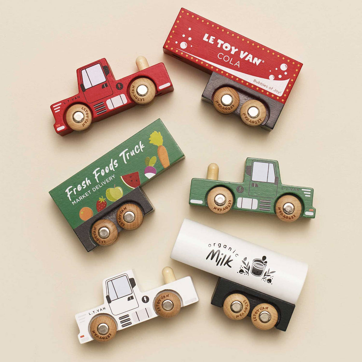 Le Toy Van LKW-Set aus Holz – Lastwagen mit Anhänger