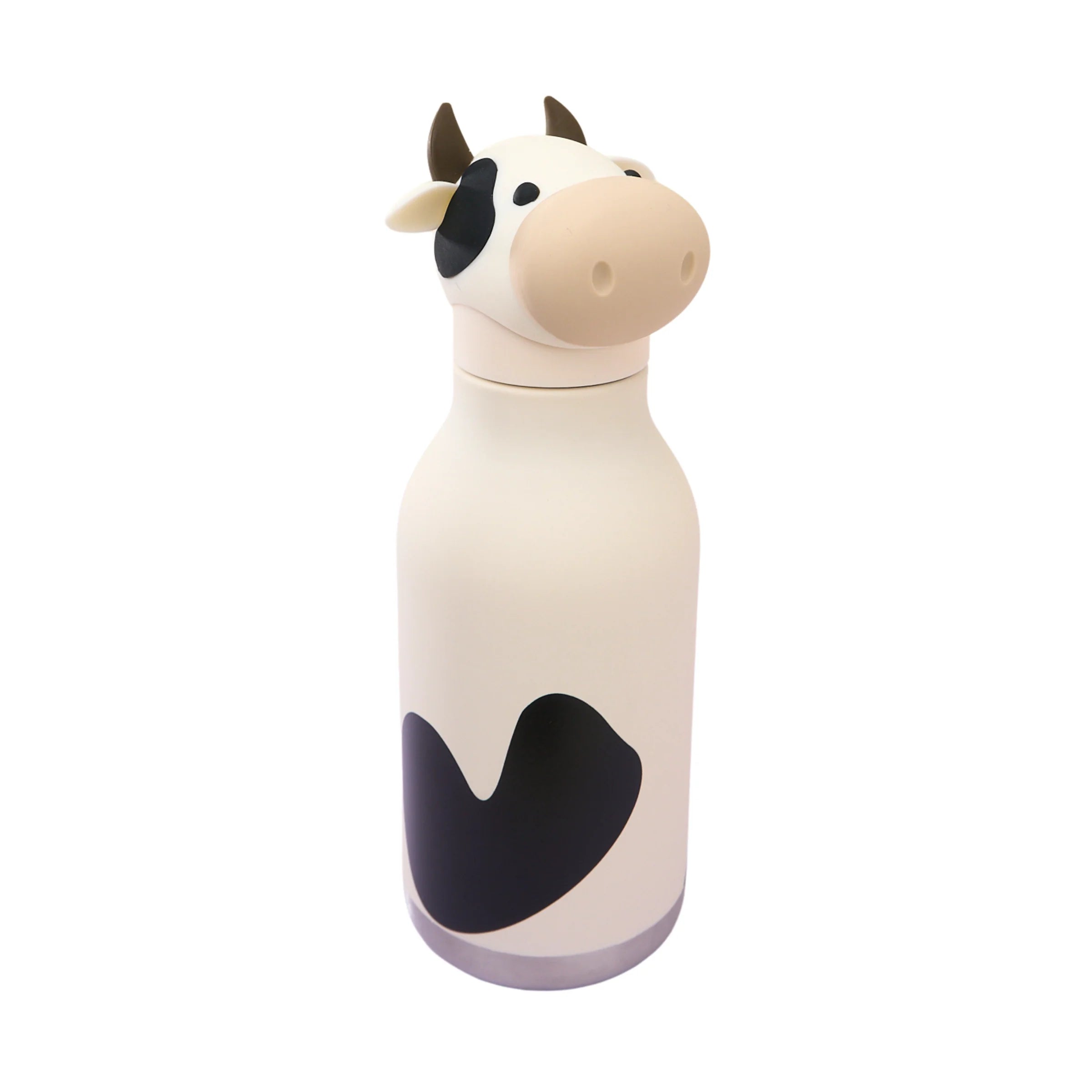 ASOBU Bestie Cow Trinkflasche – Isolierte Kinder-Trinkflasche mit Strohhalm 460 ml