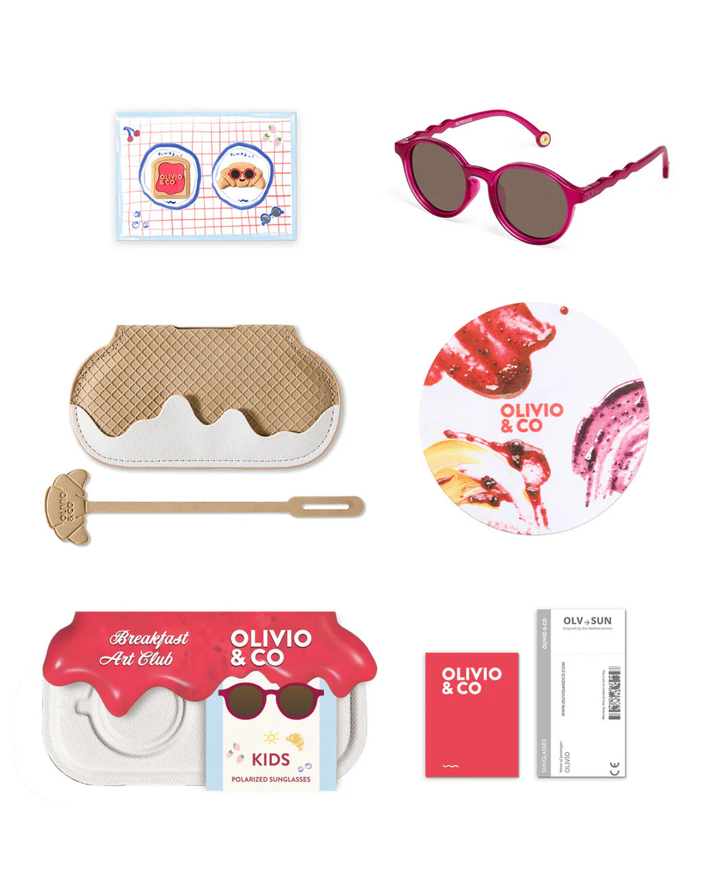 Olivio&Co Kinder Sonnenbrille Oval Raspberry |3–5 Jahre