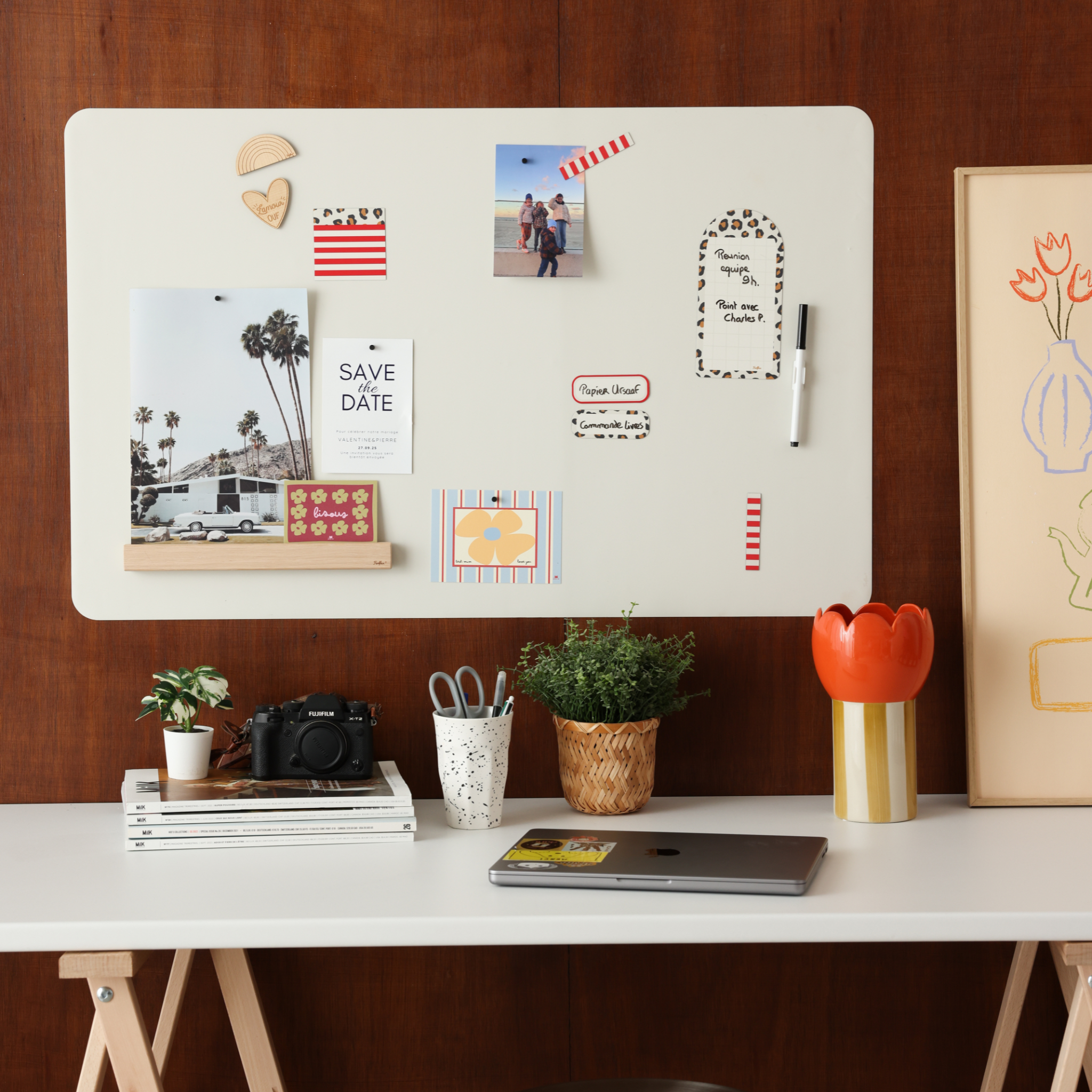 Ferflex Magnetische Wandtafel Rechteck – Leinenbeige