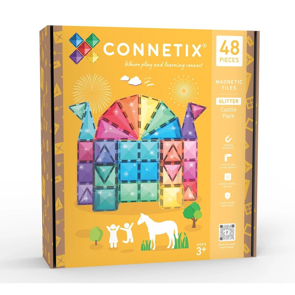 Connetix Glitter Castle Pack 48 Teile – Glitzernde Magnetbausteine