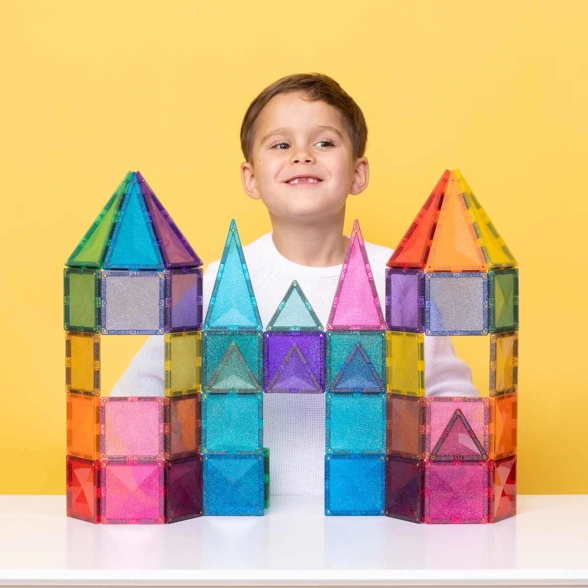 Connetix Glitter Castle Pack 48 Teile – Glitzernde Magnetbausteine
