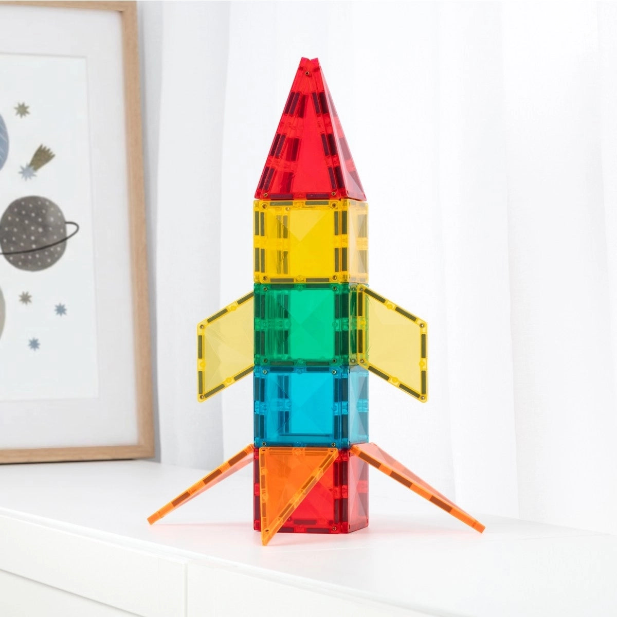 CONNETIX Light Rocket Pack 30 Pieces – Magnetic Tiles with Light-Up Tile