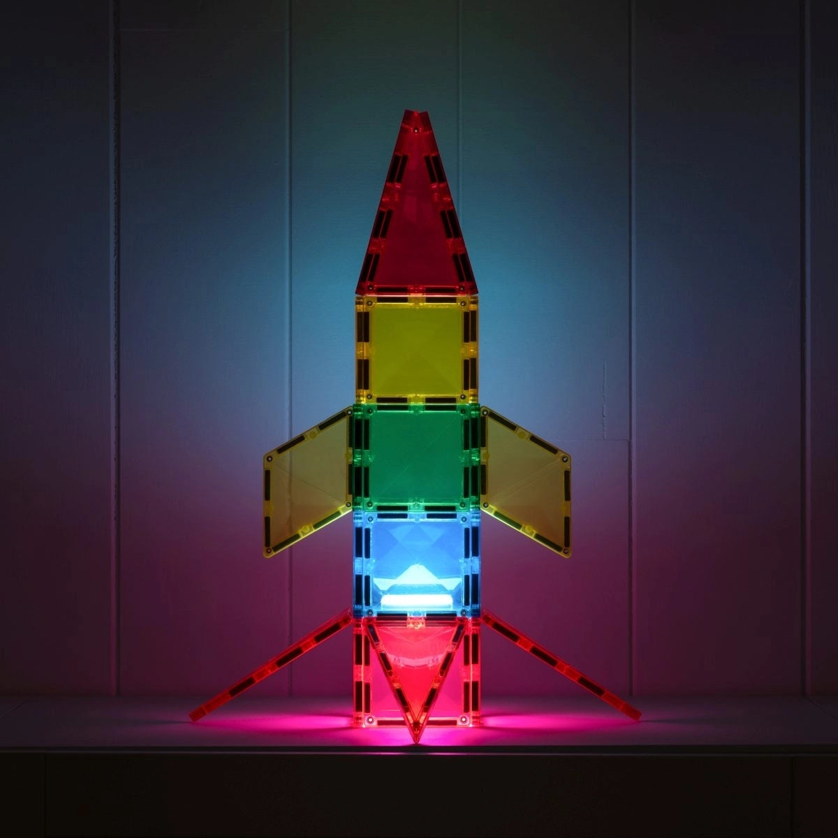 CONNETIX Light Rocket Pack 30 Pieces – Magnetic Tiles with Light-Up Tile