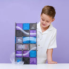 CONNETIX Ball Run Galaxy Pack 61 Pieces – Magnetic Ball Run with Light-Up Balls
