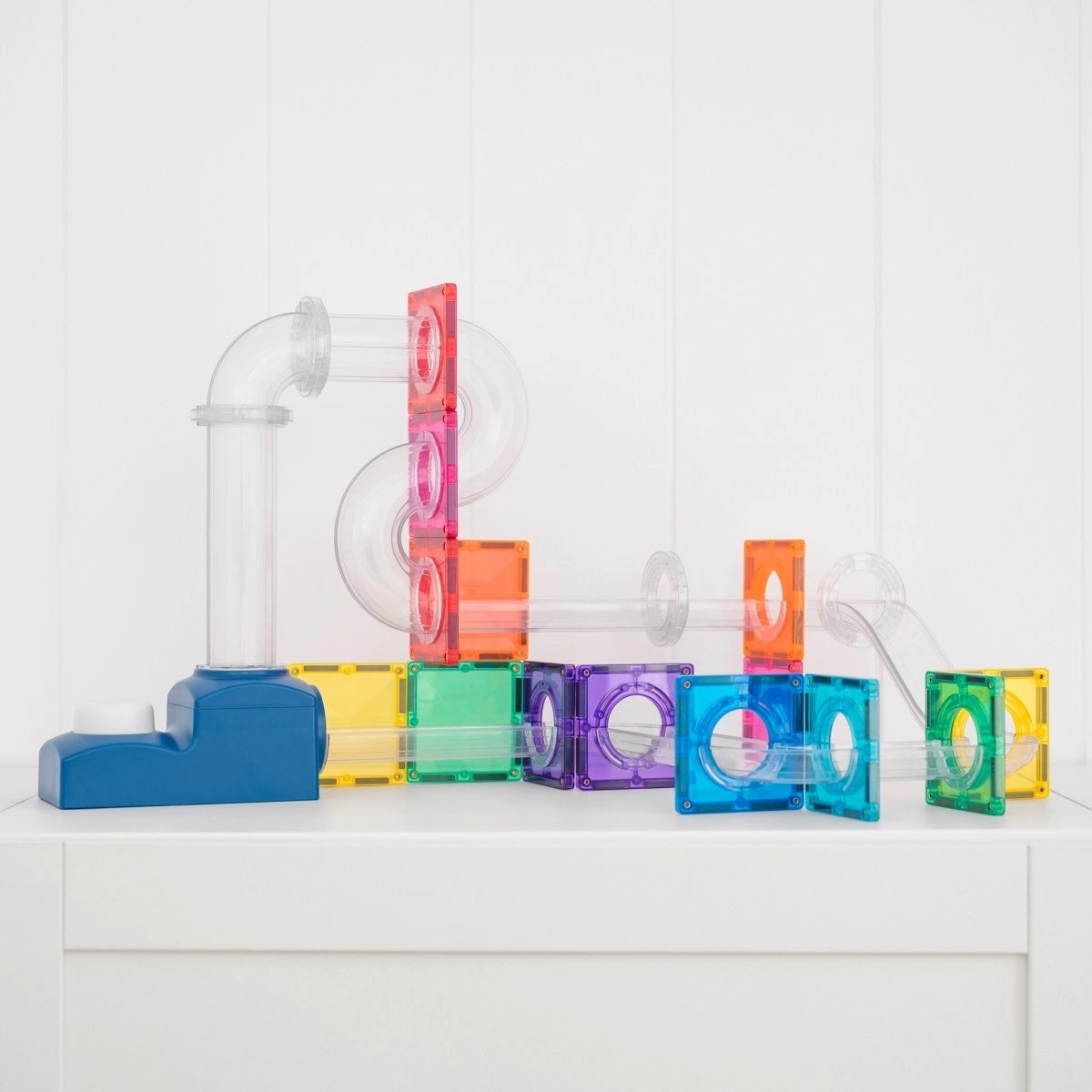 CONNETIX Ball Run Launcher Pack 47 Pieces – Magnetic Tiles with Ball Launcher