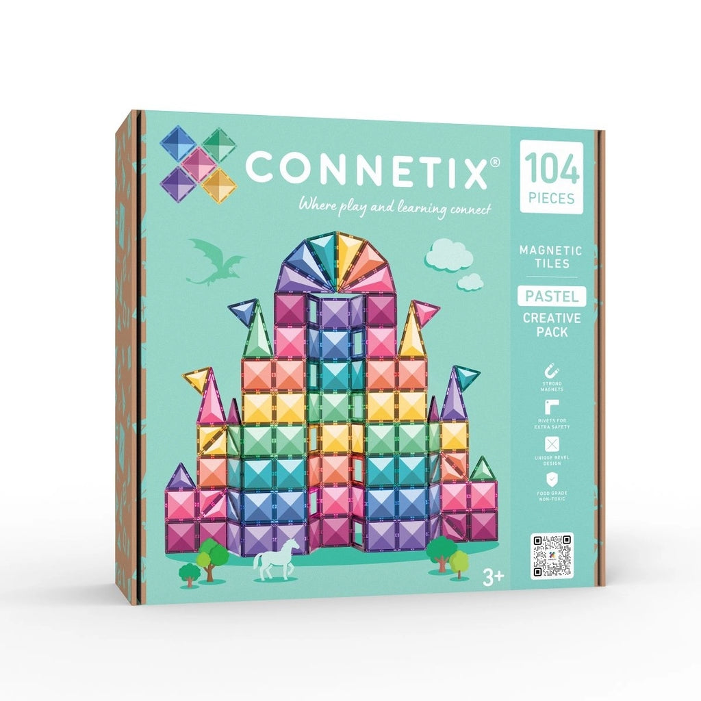 CONNETIX Pastel Creative Pack 120 Pieces – Magnetic Tiles in Pastel Colors
