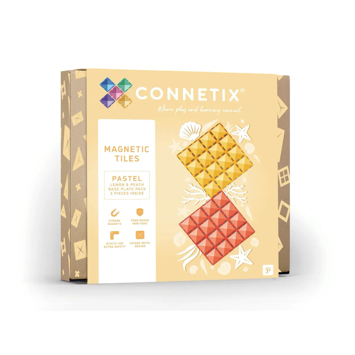 Connetix Pastel Lemon & Peach Base Plate 2 Teile