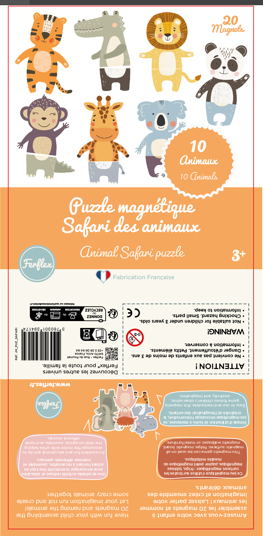 Ferflex Magnetisches Tierpuzzle – Safari