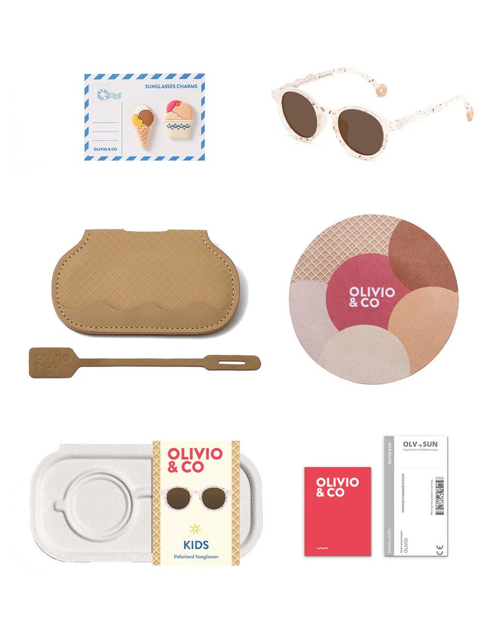 OLIVIO & CO Kinder Sonnenbrille Oval Vanilla Brownie – UV400 Schutz für Kinder