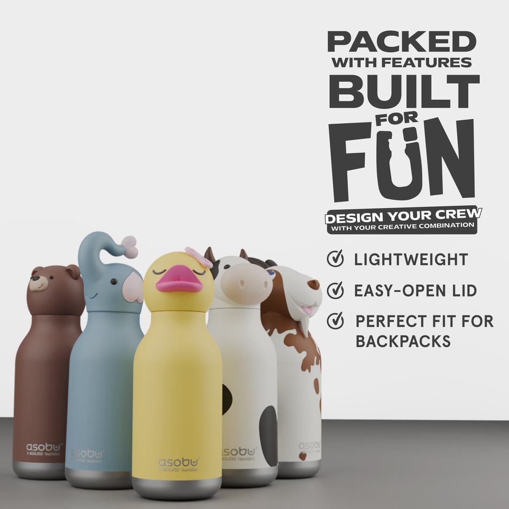 Asobu Bestie Reindeer Trinkflasche | Isolierte Kinderflasche 460 ml
