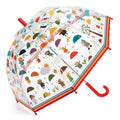 Djeco Kinder Regenschirm Regenschauer – Transparenter Regenschirm mit Regenmotiv