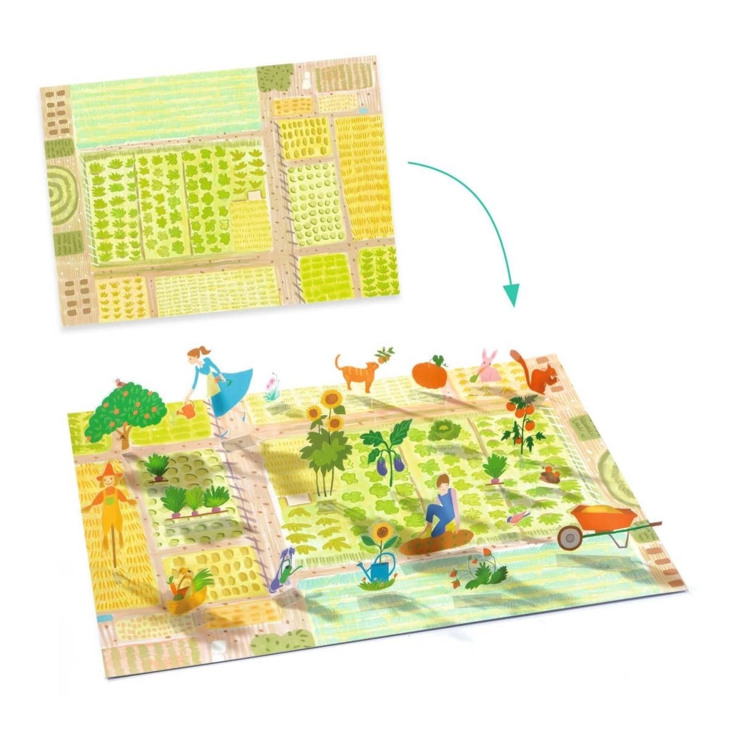 Djeco Sticker zum Aufstellen Bauernhof - Wiederverwendbare 3D-Sticker