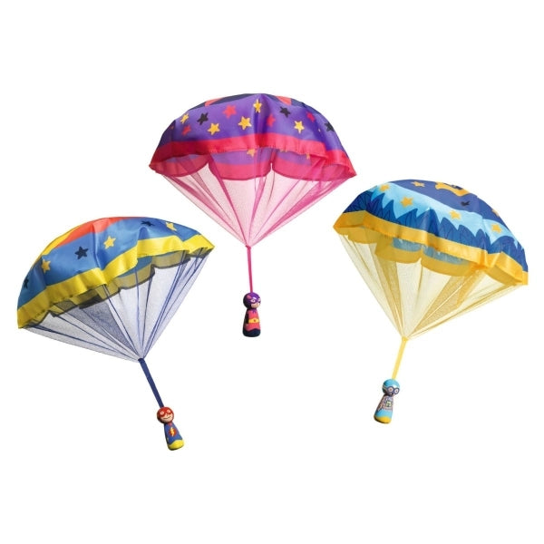 Djeco Flying Heroes Fallschirmspringer – Wurfspiel mit Holzfigur