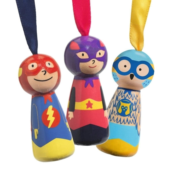 Djeco Flying Heroes Fallschirmspringer – Wurfspiel mit Holzfigur