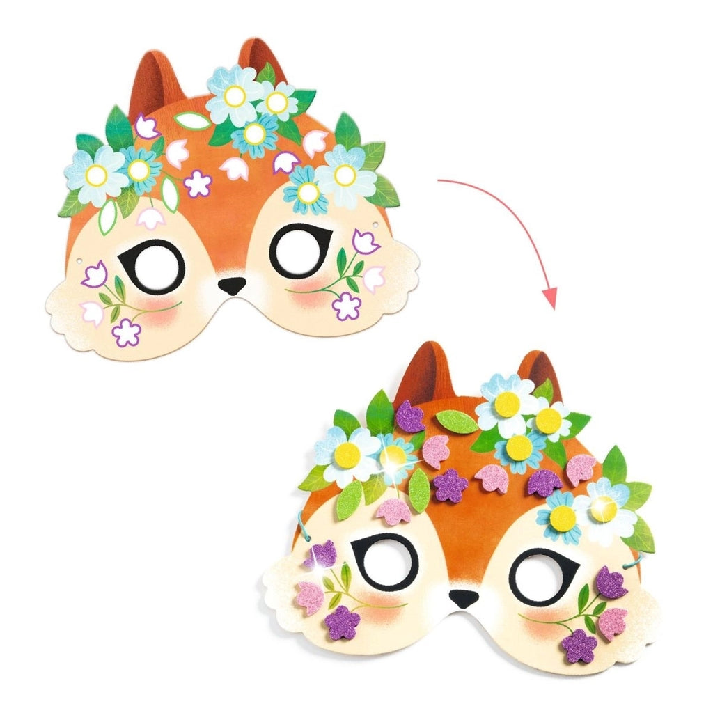 Djeco DIY 8 Masken Tiere – Kreatives Bastelset ab 4 Jahren