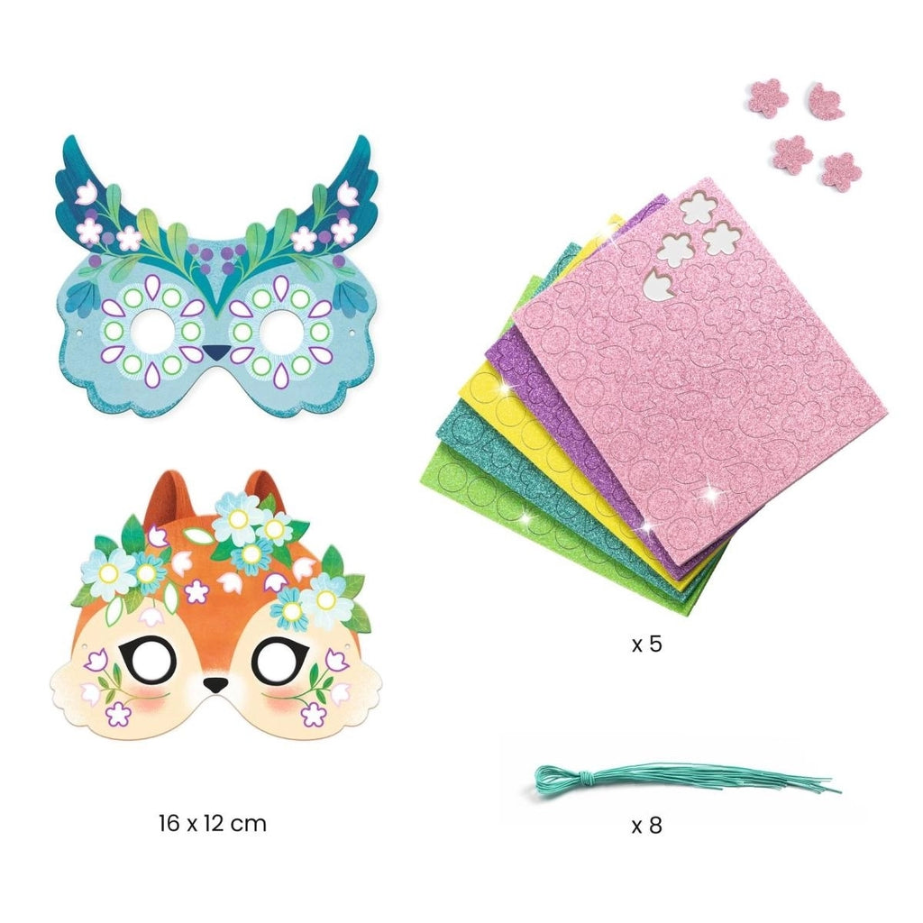 Djeco DIY 8 Masken Tiere – Kreatives Bastelset ab 4 Jahren