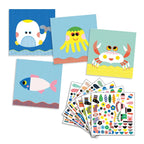 Djeco Stickerbilder Meerestiere – Kreatives Sticker-Collage-Set