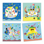 Djeco Stickerbilder Meerestiere – Kreatives Sticker-Collage-Set
