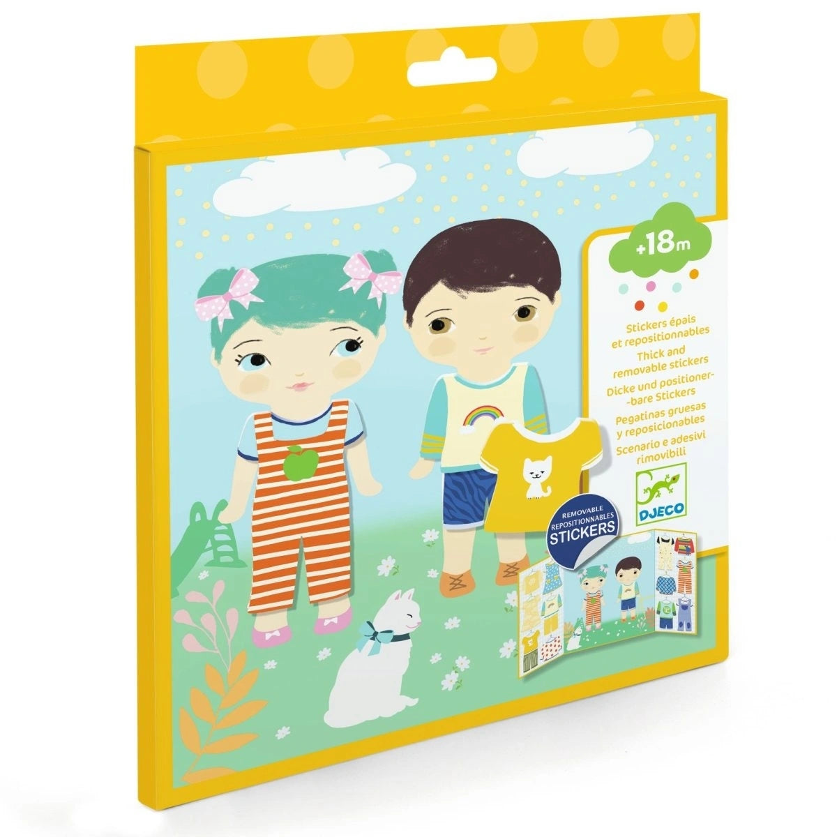 Djeco Sticker Kleidung – Wiederverwendbare Anzieh-Sticker für Kleinkinder