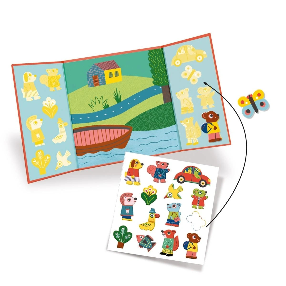 Djeco Sticker Tiere – Wiederverwendbare Sticker für Kleinkinder