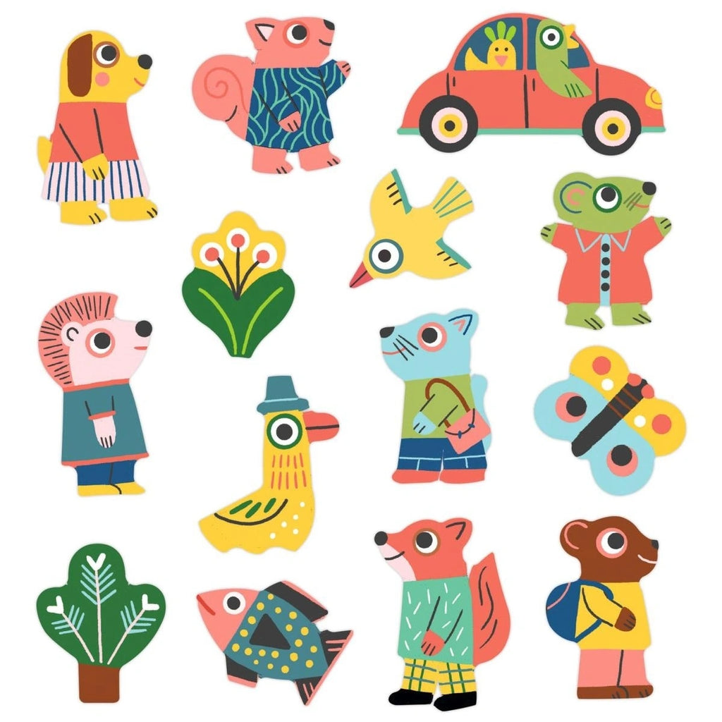 Djeco Sticker Tiere – Wiederverwendbare Sticker für Kleinkinder