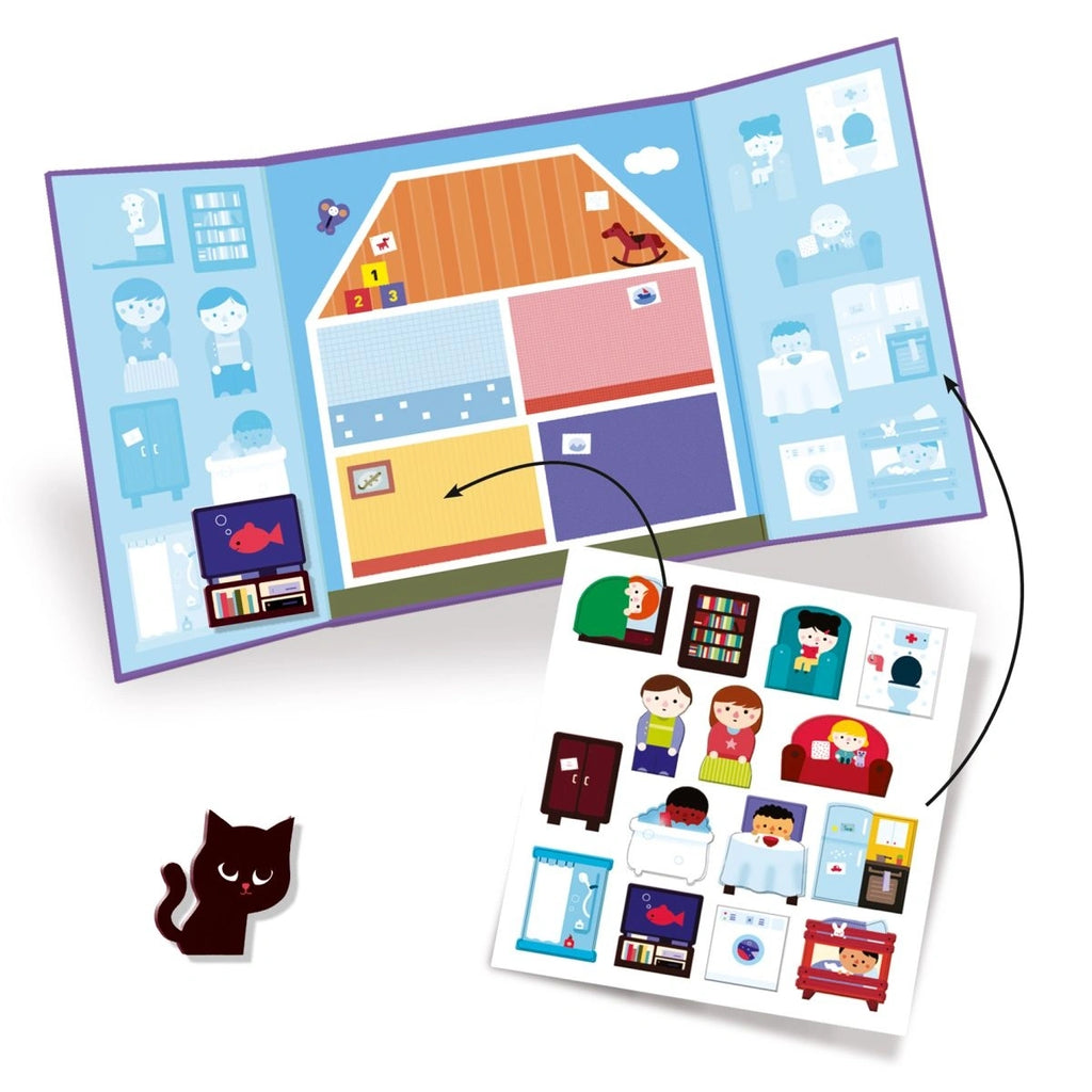 Djeco Sticker Häuser – Wiederverwendbare Sticker für Kleinkinder