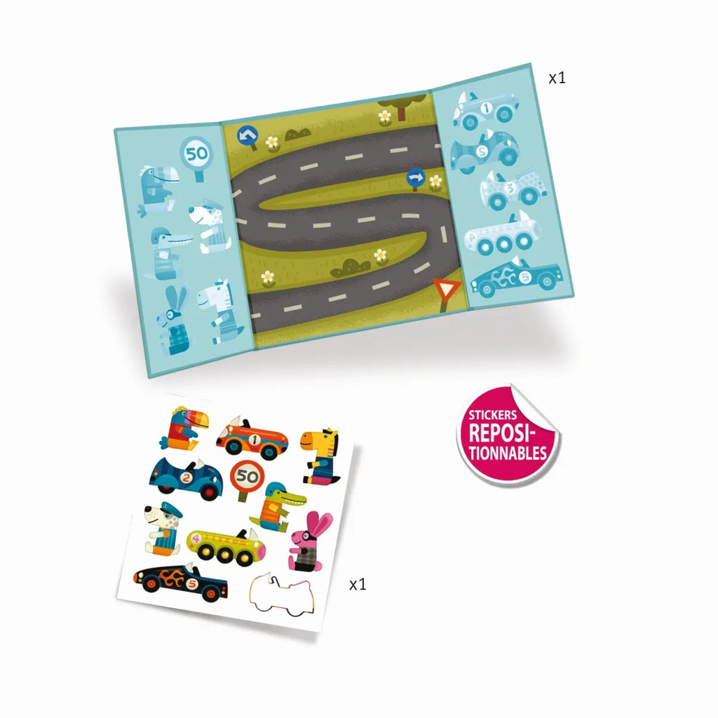 Djeco Sticker Autos – Wiederverwendbare Sticker für Kleinkinder