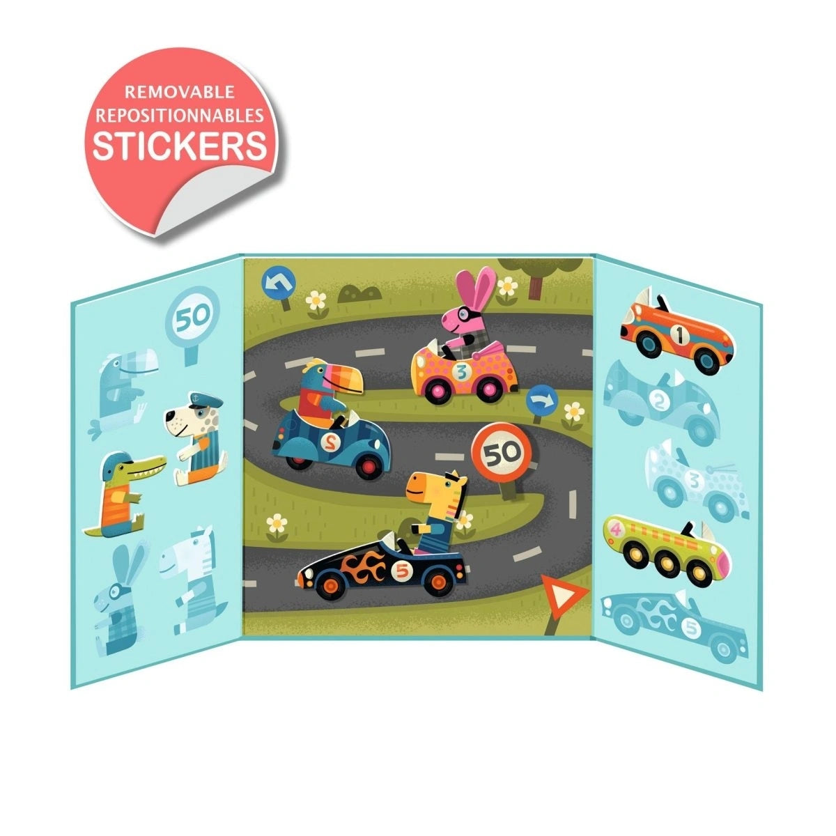 Djeco Sticker Autos – Wiederverwendbare Sticker für Kleinkinder