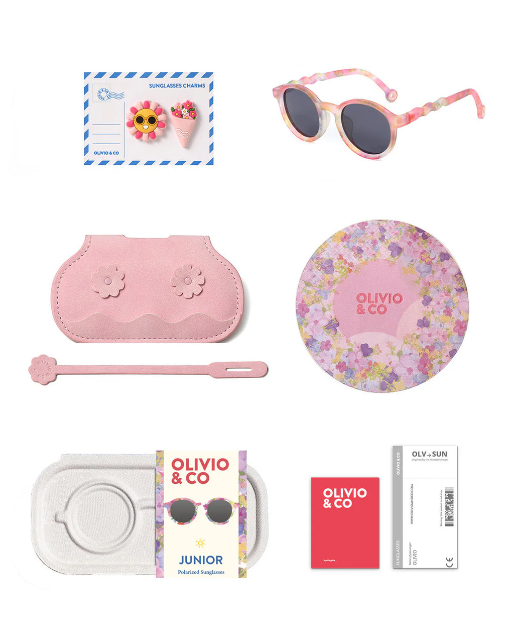 OLIVIO & CO Kinder Sonnenbrille Oval Flower Reverie – UV400 Schutz für Kinder