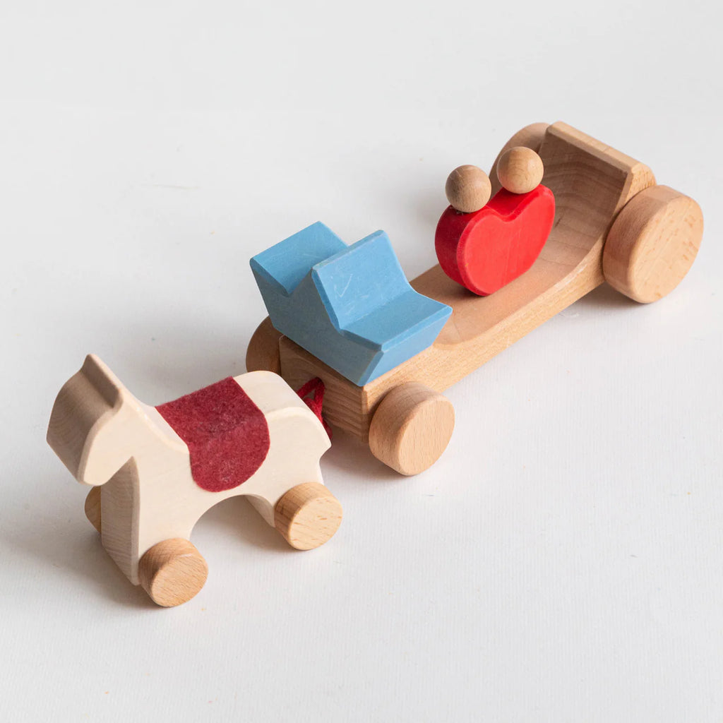 AVDAR Horse & Carriage Holzspielzeug – 6-teilig