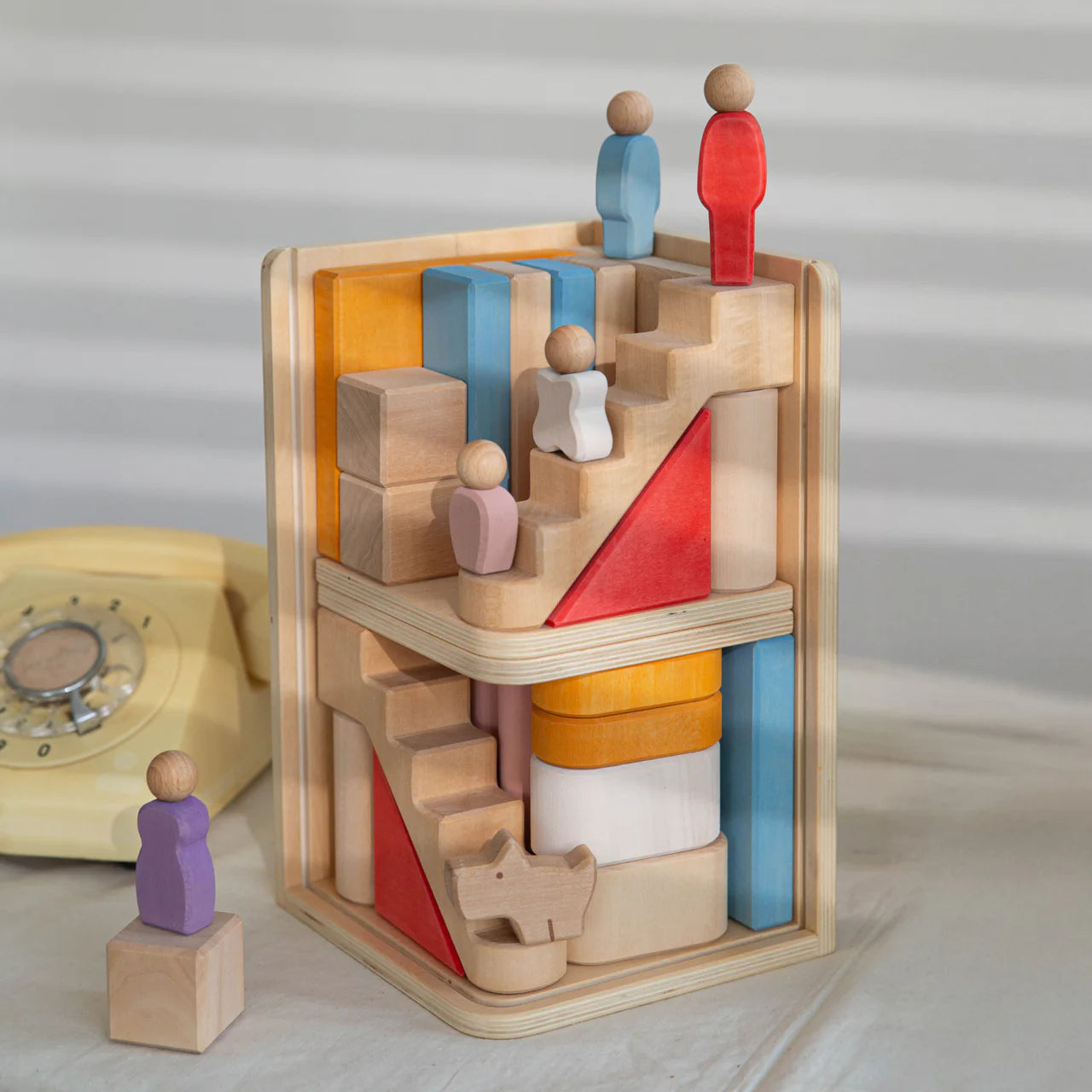 AVDAR Multi-Story Wooden Building Blocks - 43 pieces