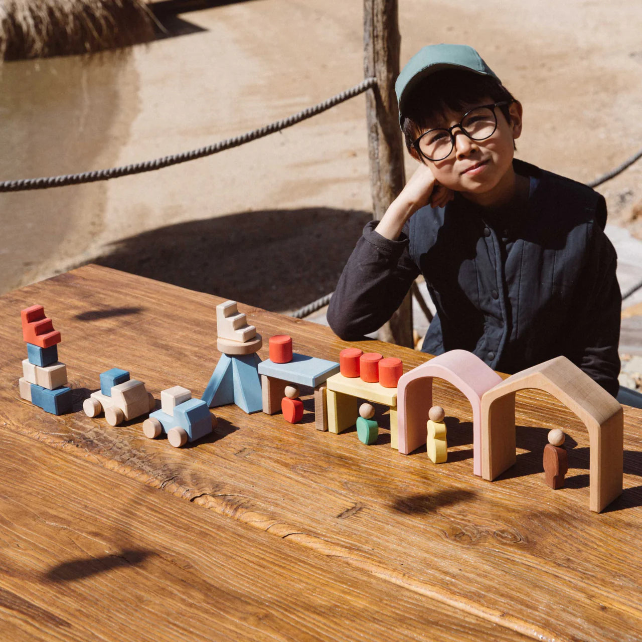 AVDAR Trailer Travel Wooden Building Blocks – 30 pieces
