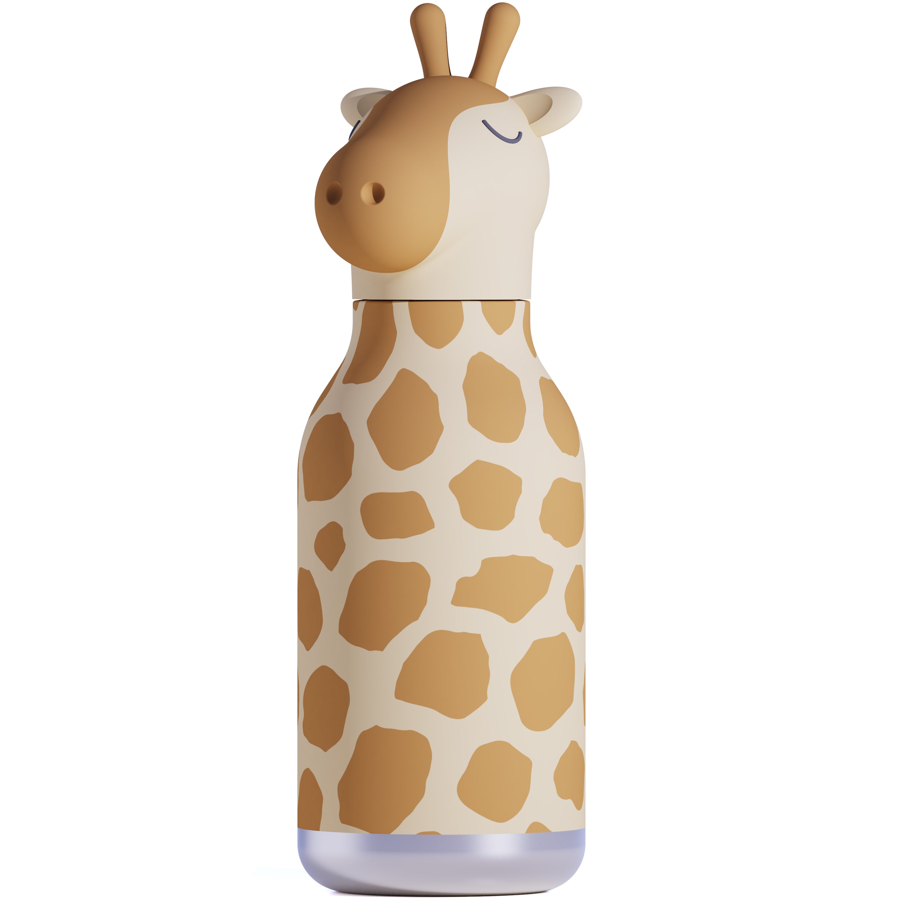 ASOBU Bestie Giraffe Trinkflasche – Isolierte Kinder-Trinkflasche mit Strohhalm 460 ml