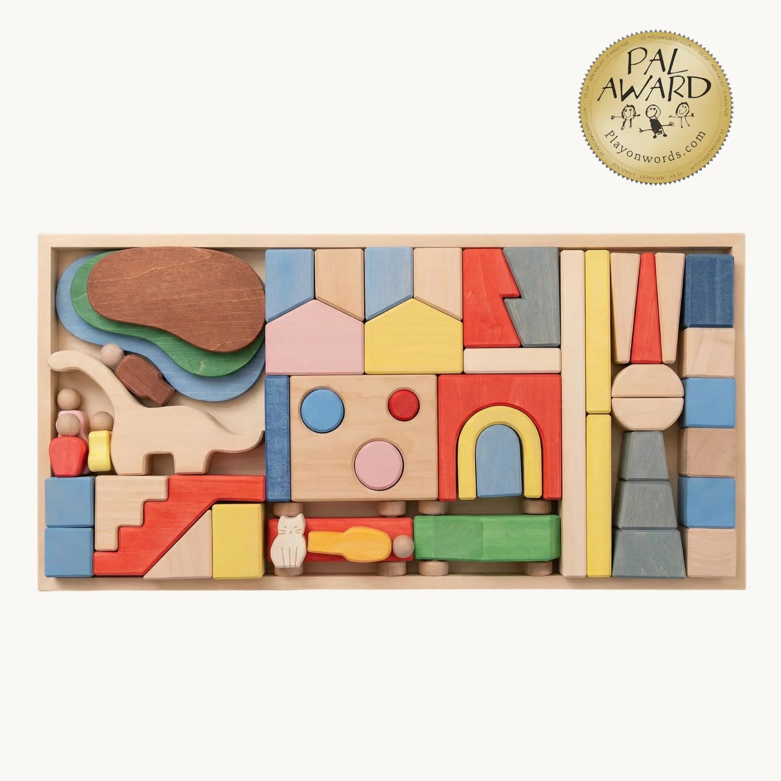 AVDAR Metropolis Wooden Building Blocks - 52-Piece Wooden Block Set