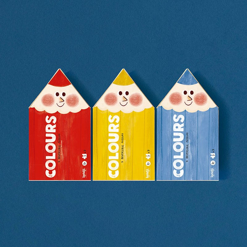 Londji My Colours – 7 beidseitige Farbstift-Puzzles ab 2 Jahren