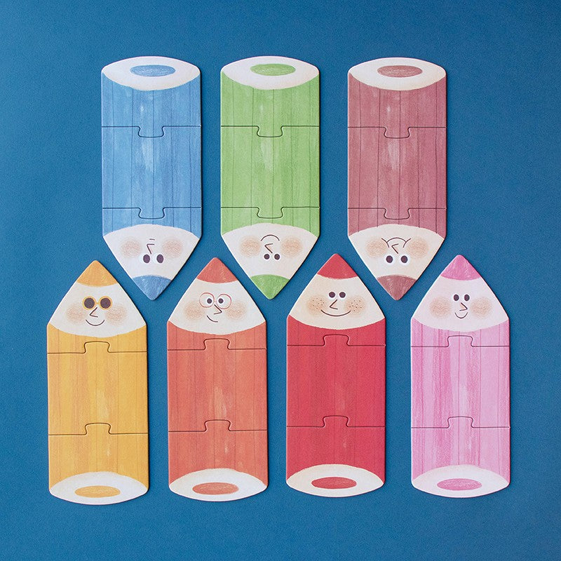 Londji My Colours – 7 beidseitige Farbstift-Puzzles ab 2 Jahren