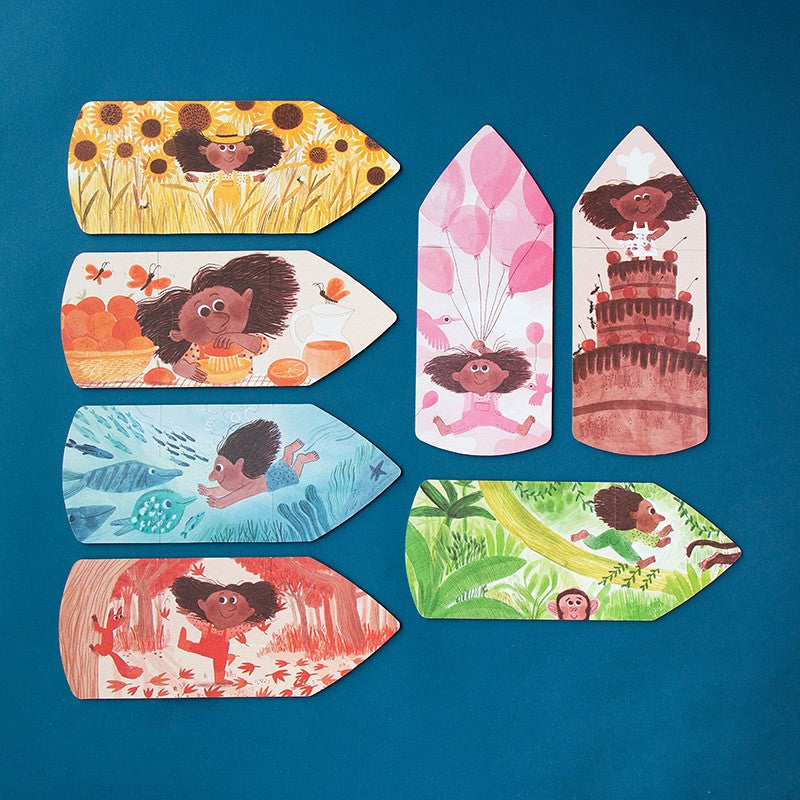 Londji My Colours – 7 beidseitige Farbstift-Puzzles ab 2 Jahren