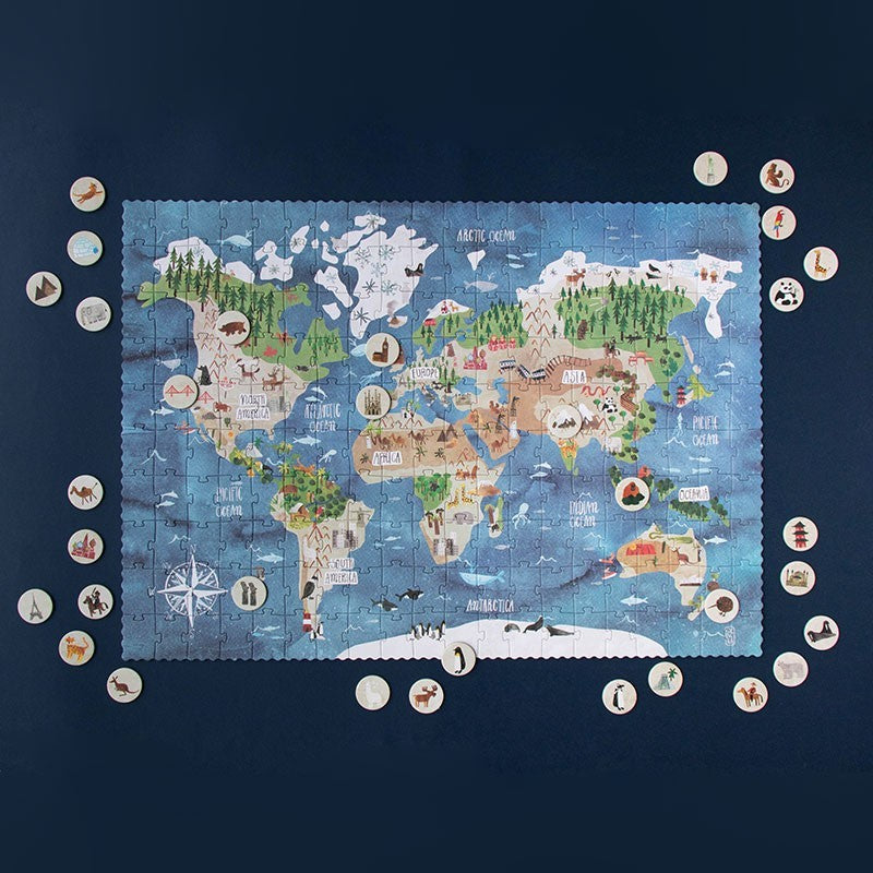 Londji Discover the World – Weltkarten-Puzzle mit Suchspiel