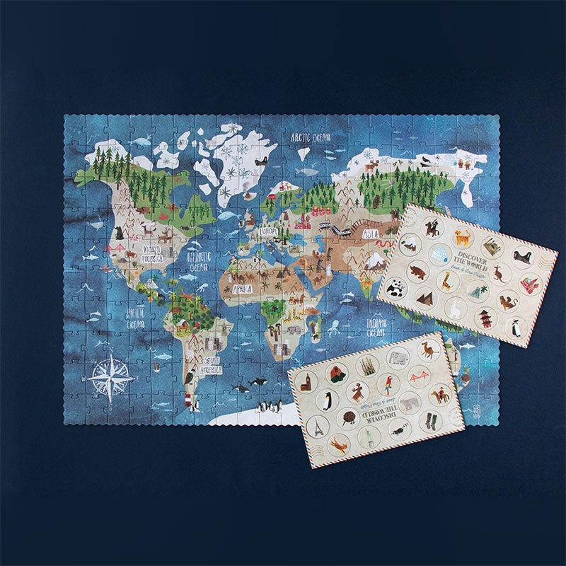 Londji Discover the World – Weltkarten-Puzzle mit Suchspiel
