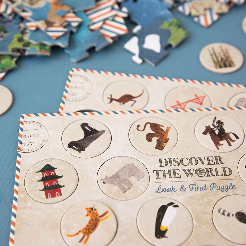 Londji Discover the World – Weltkarten-Puzzle mit Suchspiel