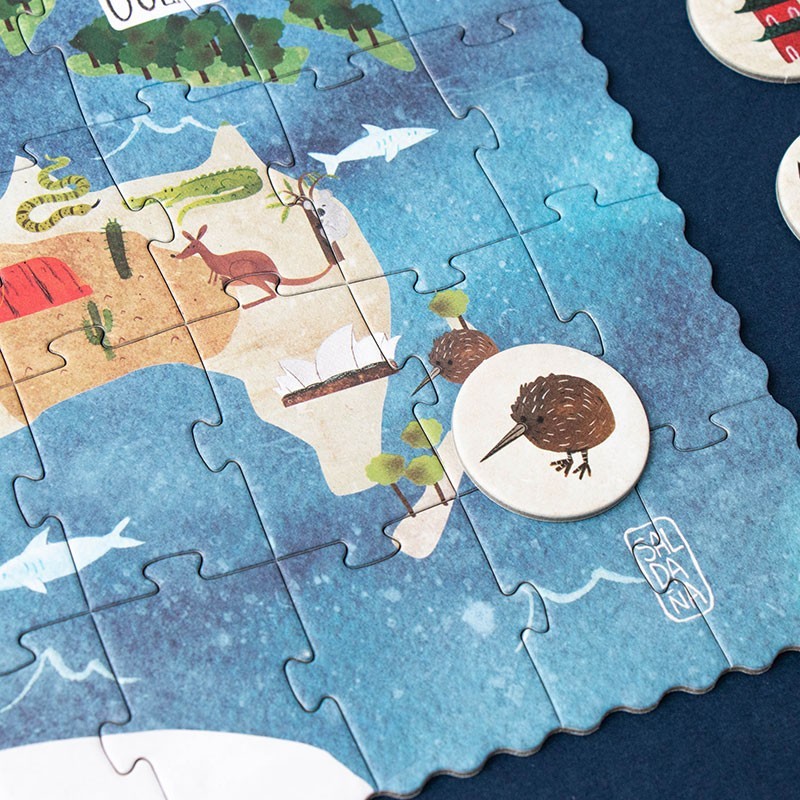 Londji Discover the World – Weltkarten-Puzzle mit Suchspiel
