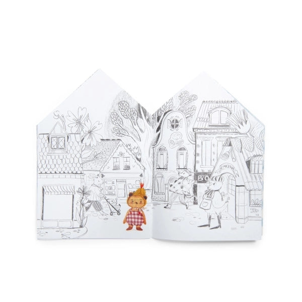Moulin Roty Minouchkas Malbuch mit 150 Stickern – Kreatives Sticker- & Ausmalbuch