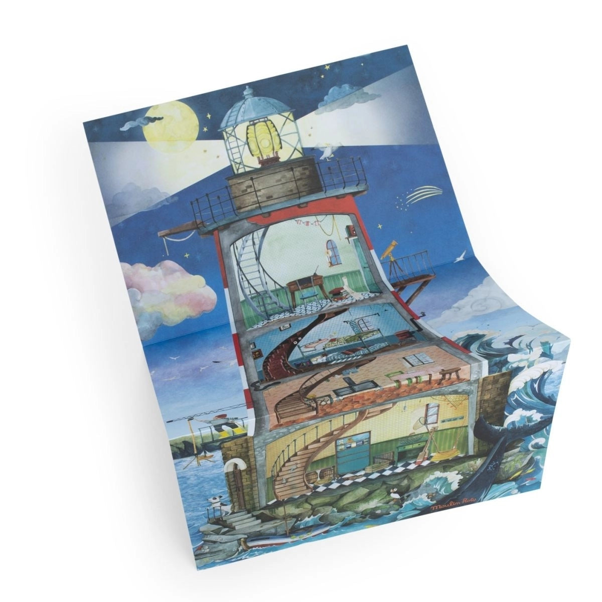 Moulin Roty Großer Leuchtturm – Rubbelbilder Kreativset