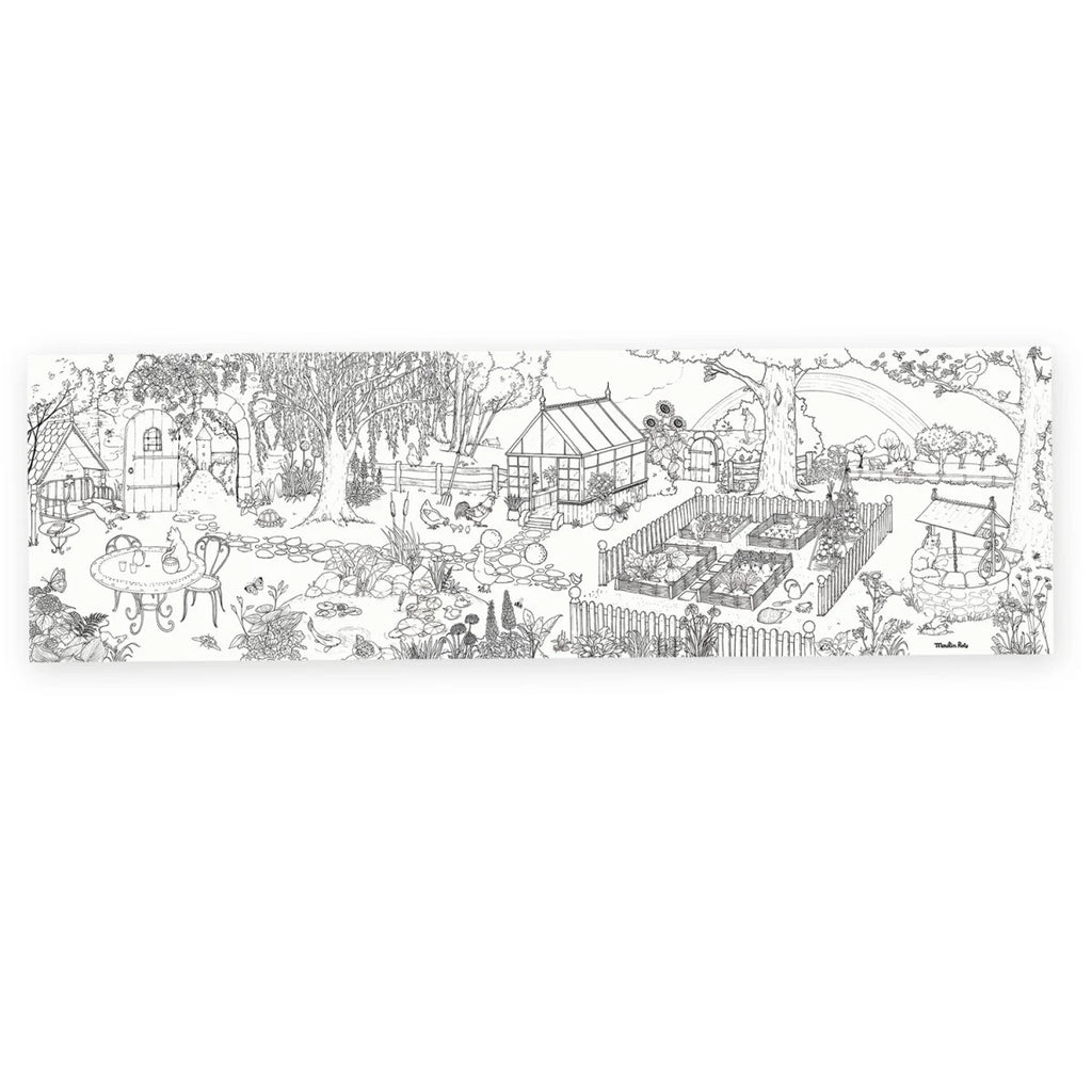Moulin Roty Riesiges Ausmalposter Le Jardinier – Kreatives XXL-Ausmalposter 150 × 45 cm