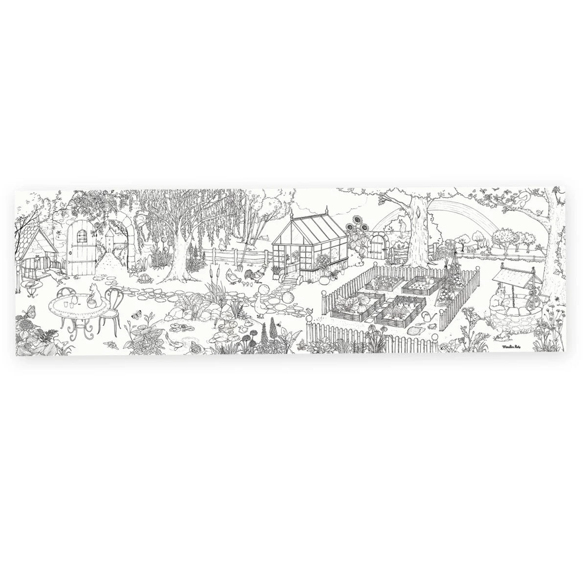 Moulin Roty Riesiges Ausmalposter Le Jardinier – Kreatives XXL-Ausmalposter 150 × 45 cm