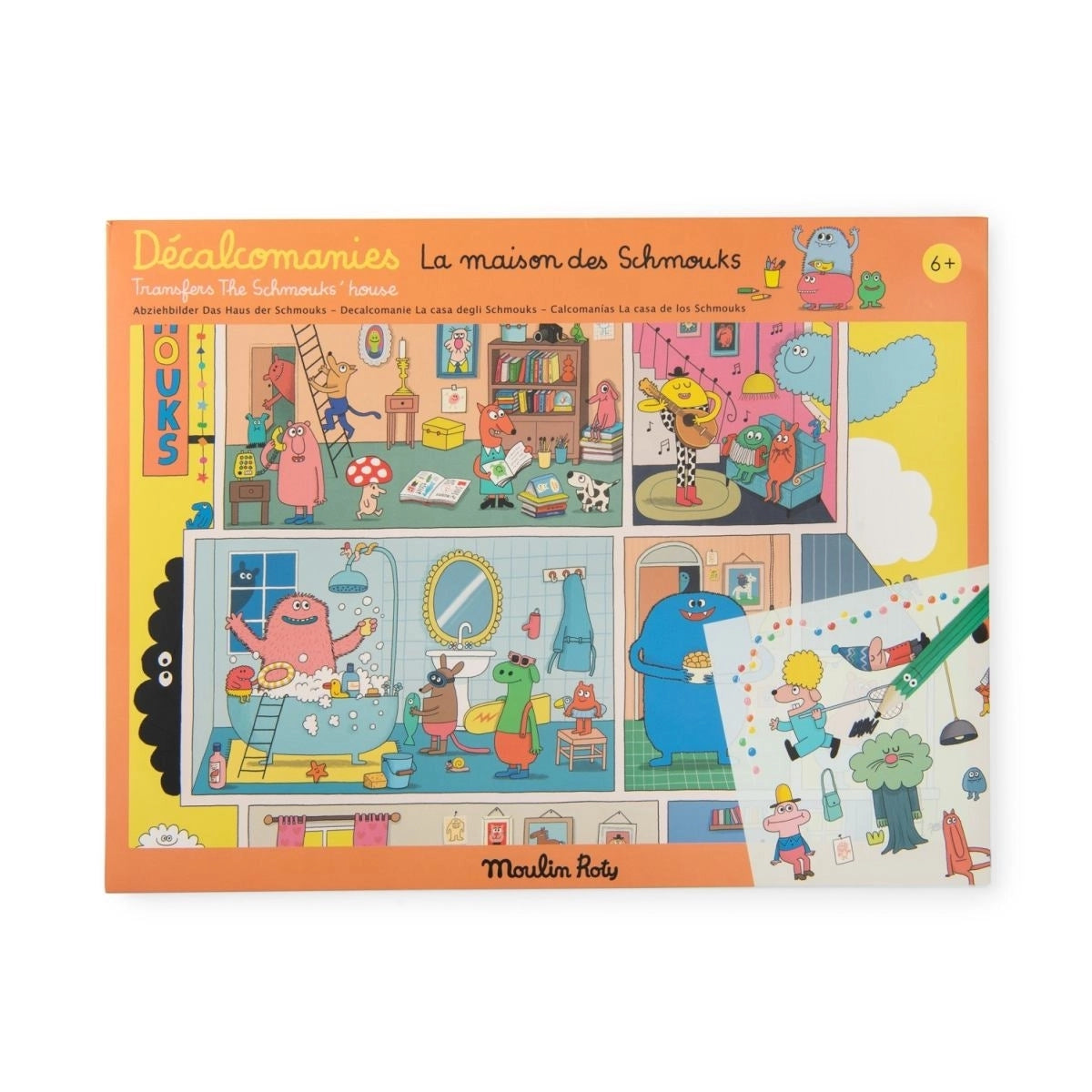 Moulin Roty Schmouks Rubbelbilder Haus – Großes Kreativposter